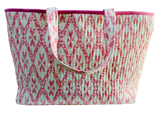 COTTON BEACH BAG - Pink Diamond