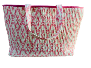 COTTON BEACH BAG - Pink Diamond