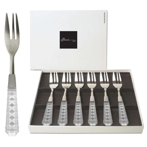 SET 6 PCS CAKE FORK - CLEAR