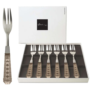 SET 6 PCS CAKE FORK - WOOD