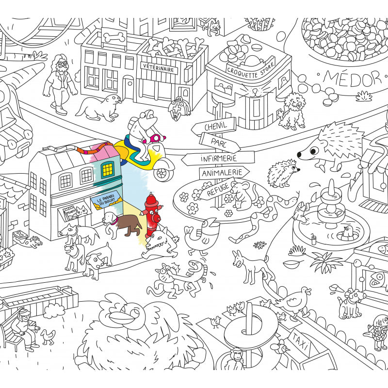 ANIMAL CITY - COLORING POSTER